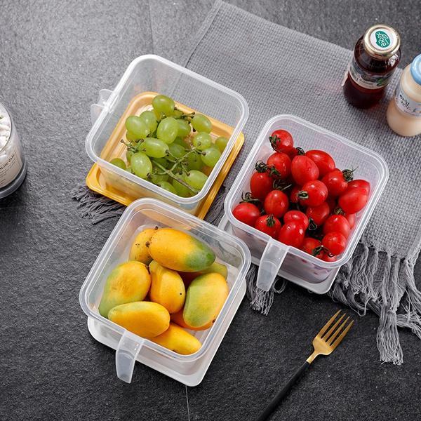 Air Tight Unbreakable Big Size 1100 Ml Square Shape Kitchen Storage Container (Set Of 6) (X307)