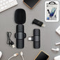 Intelligent Noise Cancelling Live Streaming Clip on Microphone for Type-C & for iPhone with Charging Mini Wireless Lapel Collar Microphone (MKK-X66)