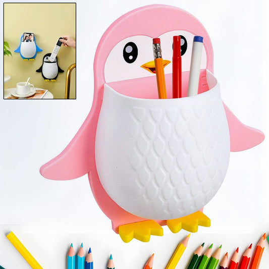 Penguin Storage Box, Adhesive Remote Case, Electric Toothbrushes Holder, (X355)