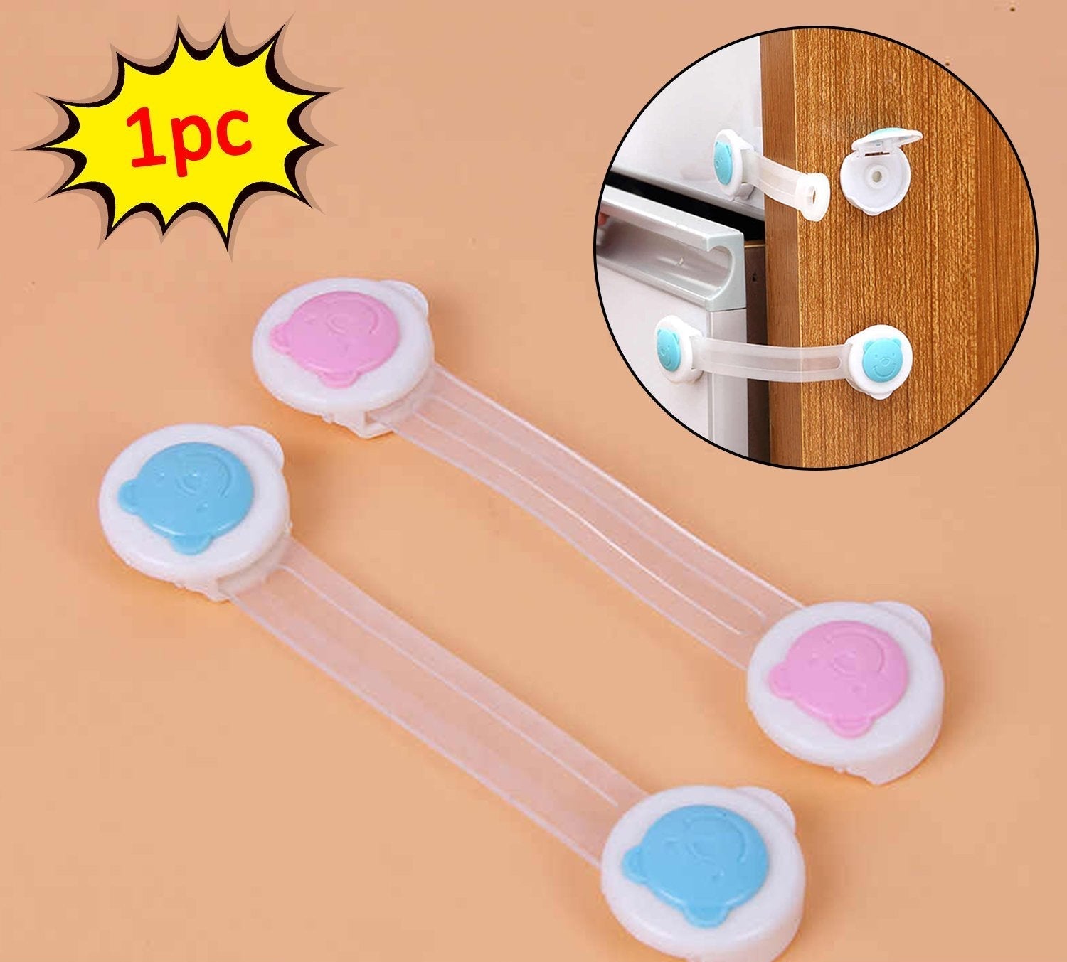 Child-proof strap locks, one piece for safety.