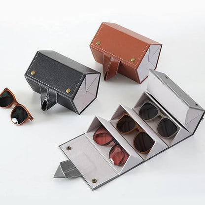 5 Slots Sunglasses Organizer Box, Glass Holder Box, spectacle case of sunglasses, Specs case, Foldable Travel Glasses Case Storage (1 Pc) (X855)
