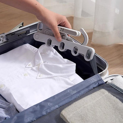 5 holes foldable clothes Hanger, travel clothes hanger, multifunctional clothes hanger, space-saving wall holder, clothes rack, robust clothes hanger for travel, indoors. (X947)