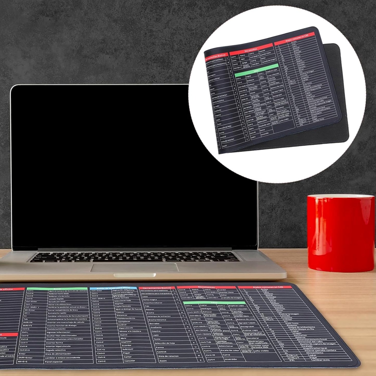 MKK+X41-Mat of Shortcut Keyboard  Mouse Pad Mat Mouse Pads for Desk Quick Key Super Large Anti-slip Keyboard Pad Desk Accessories Desktop Mouse Pad Office Oversized Big Mouse Pad Rubber (80—30 Cm)