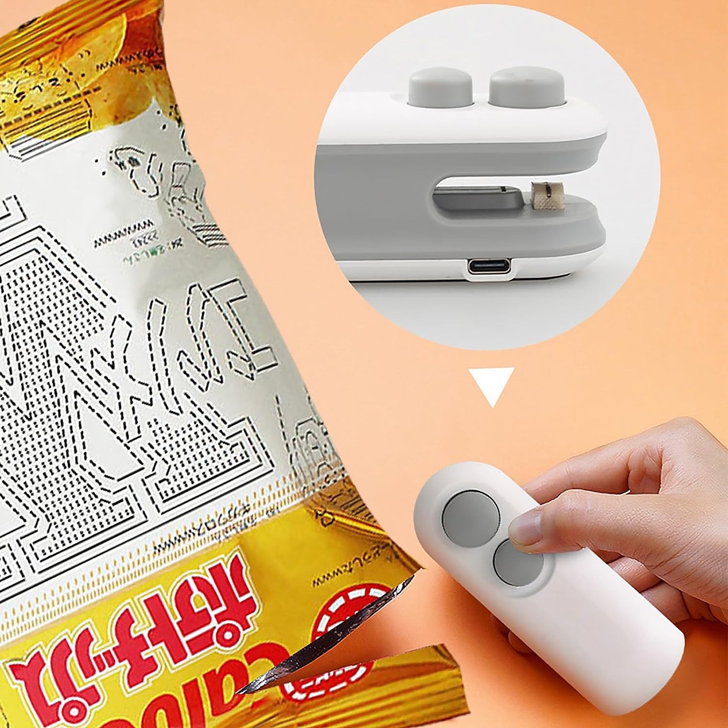Mini Bag Sealer, 2 in 1 Seal & Cutter Heat Sealers, TYPE-C USB Charging (1/5-X262)