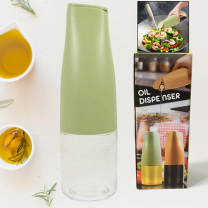 Oil Dispenser, 500ml Cooking Oil Dispensing Cruets, Oil Bottle with Automatic Open Lid, (500 ML) (X331)