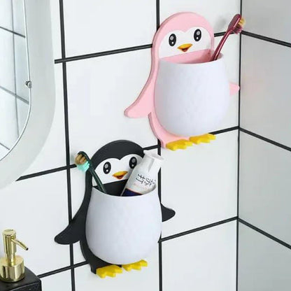 Penguin Storage Box, Adhesive Remote Case, Electric Toothbrushes Holder, (X355)