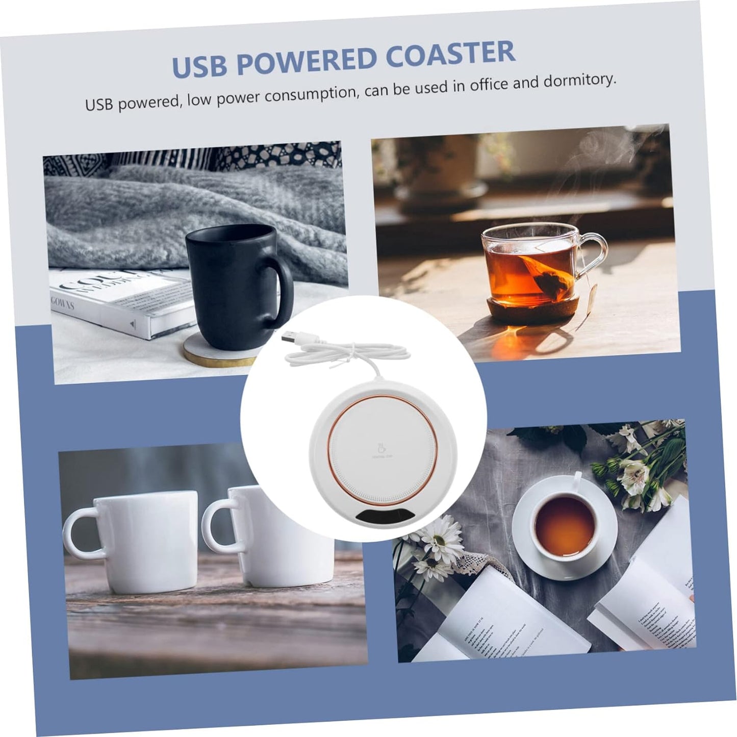 USB Warm Coaster Heated Coffee Mug Portable Office Desk Portable Cup(1 Pc) (X329)