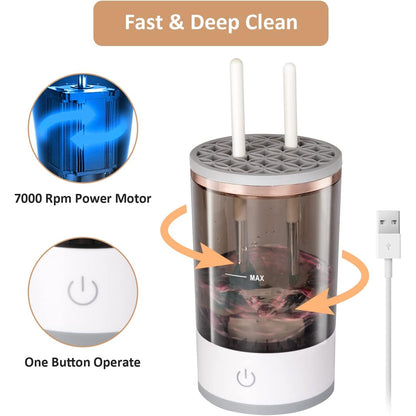 Automatic Makeup Brush Cleaner Fast Electric Brush Cleaner Hand Free Machine Super Clean Brush Washer & Brushes Organizer Tool (1 Pc) (X671)