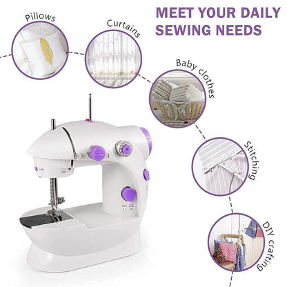 Home Tailoring Sewing Machine With Extension Table Set, Foot Pedal, Adapter Mini Electric Silai Machine, Portable Stitching Machine/Tailoring Machine (X1019))