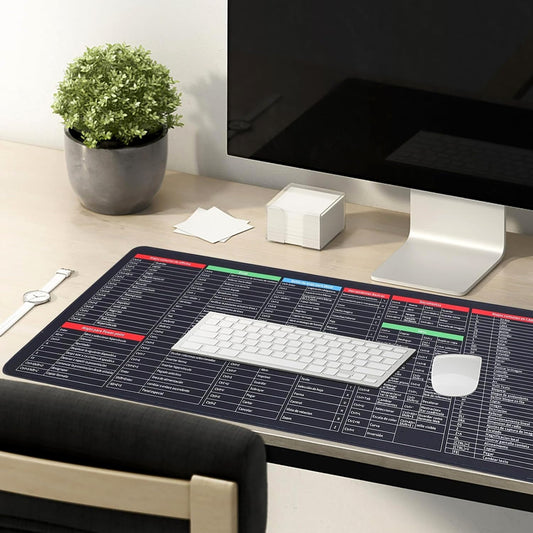 MKK+X41-Mat of Shortcut Keyboard  Mouse Pad Mat Mouse Pads for Desk Quick Key Super Large Anti-slip Keyboard Pad Desk Accessories Desktop Mouse Pad Office Oversized Big Mouse Pad Rubber (80—30 Cm)