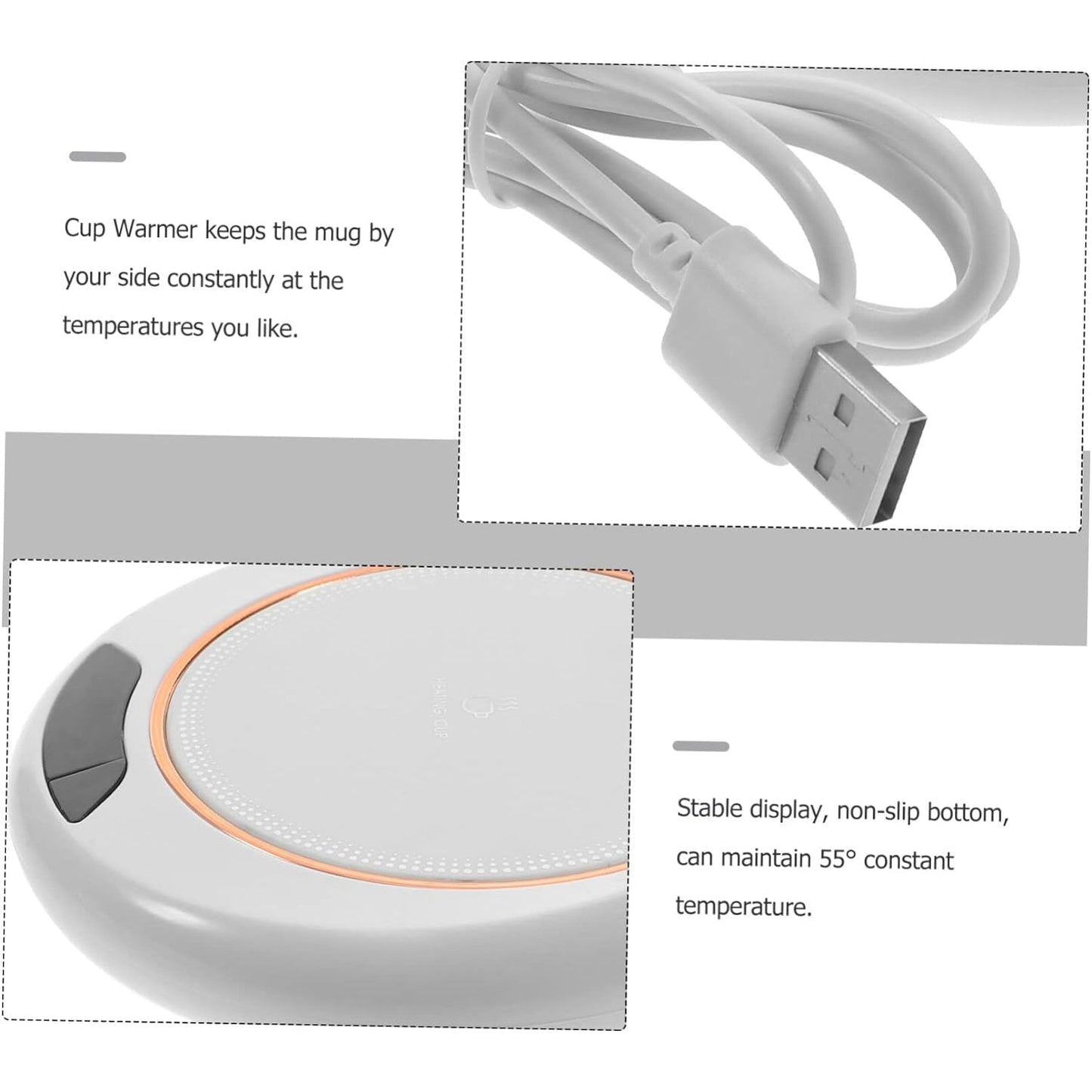 USB Warm Coaster Heated Coffee Mug Portable Office Desk Portable Cup(1 Pc) (X329)