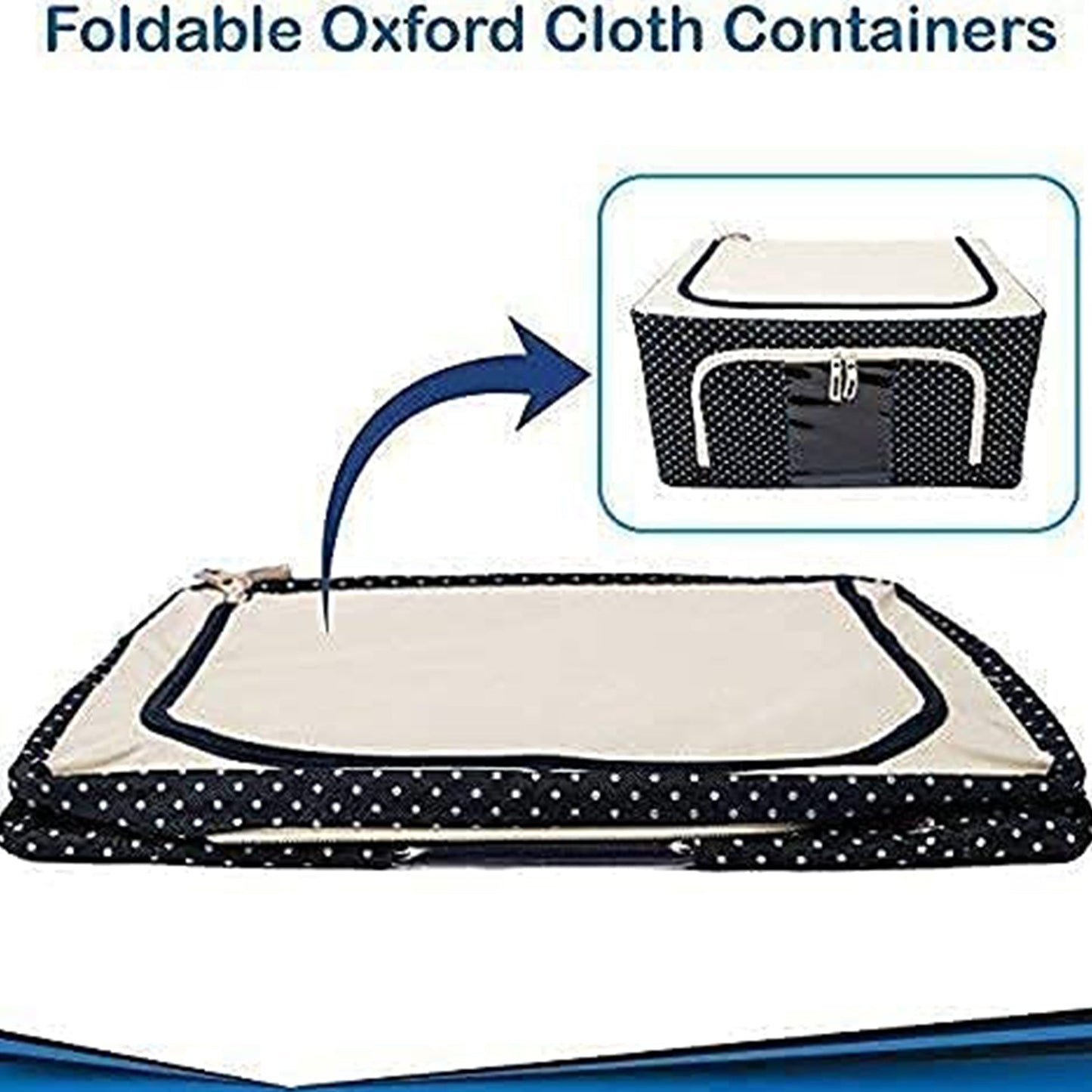 Foldable Steel Frame Clothes Living Storage Organizer Handled Bag (X502)