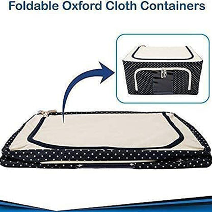 Foldable Steel Frame Clothes Living Storage Organizer Handled Bag (X502)