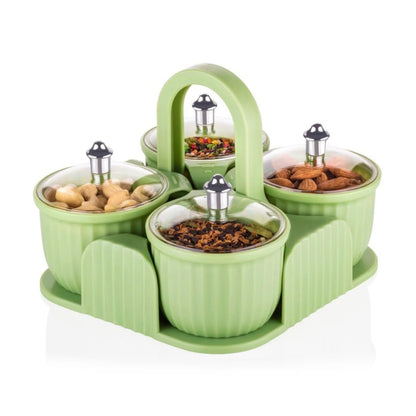 Multipurpose Plastic Storage Container Set: Kitchen Jars, Spices, Cookies (X720)