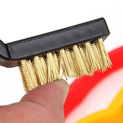 3pc Mini Wire Brush Set Brass Nylon Stainless Steel Bristles Household Cleaning Brush (3 Pcs Set)(X242)