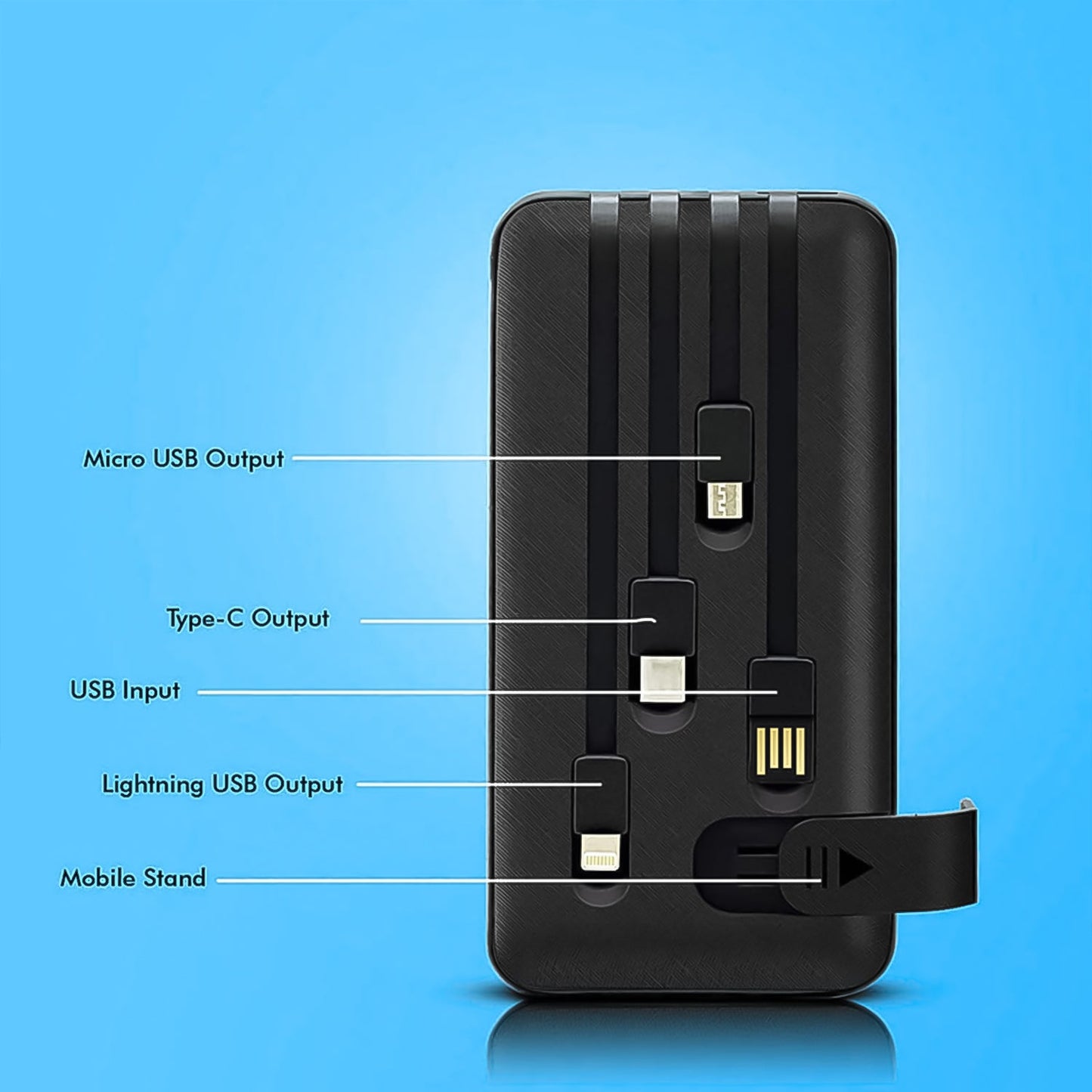 10000mAh Fast Charging Power Bank with Mobile Holder