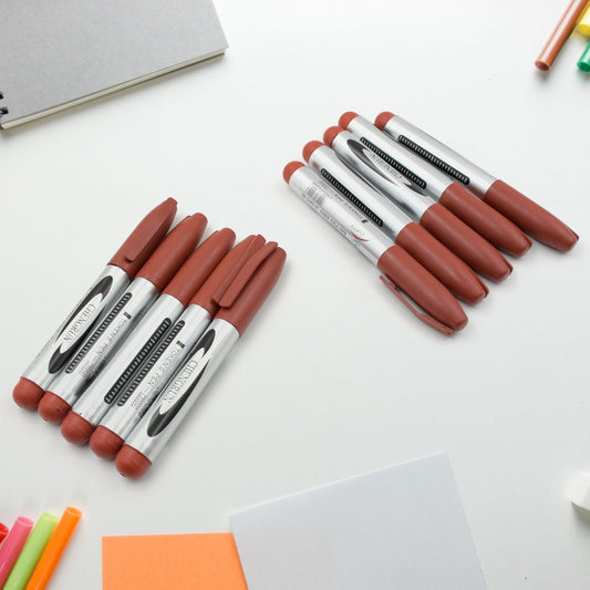 10 Pc Brown Markers & Pens for Whiteboards