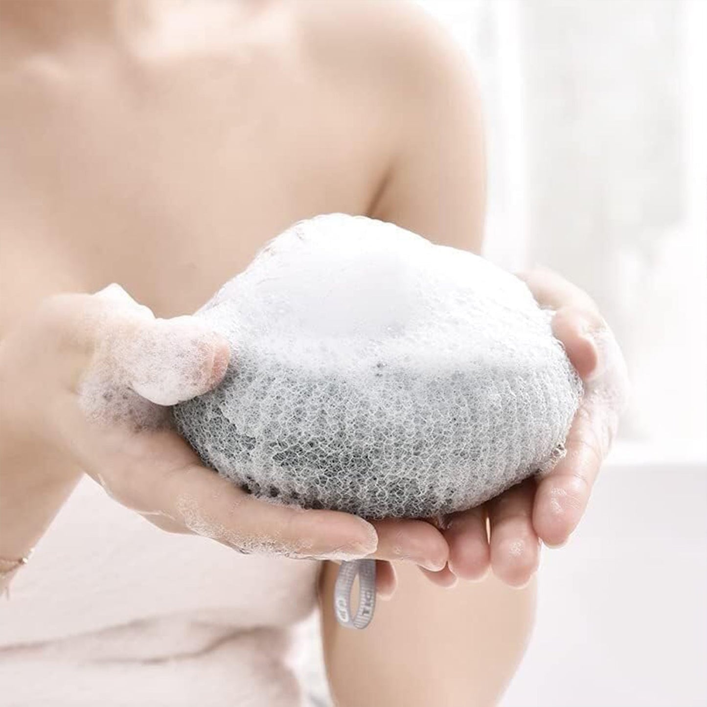 Super Soft Bath Sponge Flower Suction Cup Bath Sponges for Shower Women Men Foam (1PC) (X374)