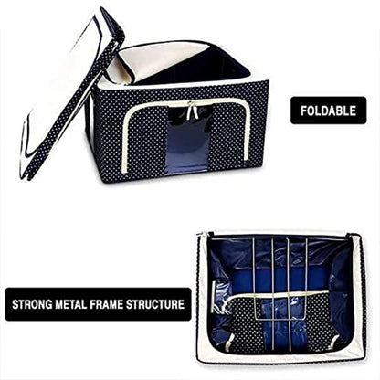 Foldable Steel Frame Clothes Living Storage Organizer Handled Bag (X502)
