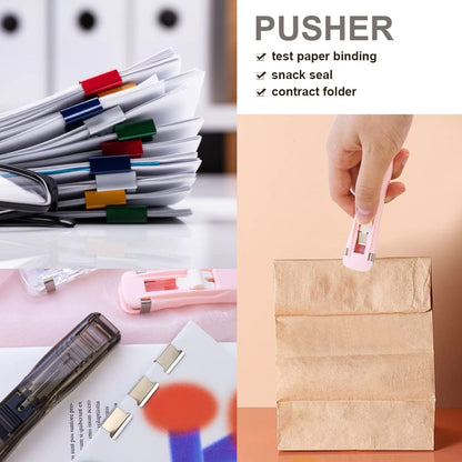 Portable Paper Clamp With 8 Pcs Clip Dispenser Handheld Paper Fast Clam (1 Set) (X510)