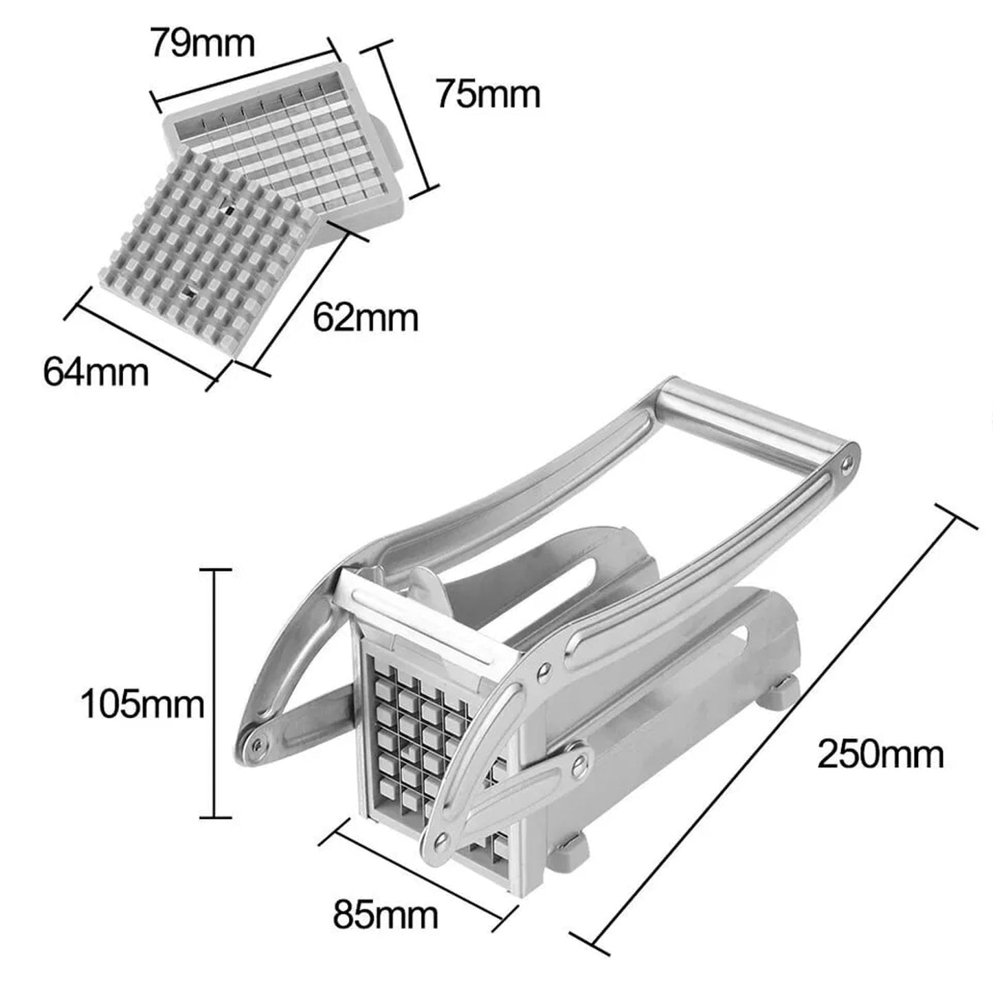 FRENCH FRIES POTATO CHIPS STRIP CUTTER MACHINE WITH BLADE (MKK-X71)