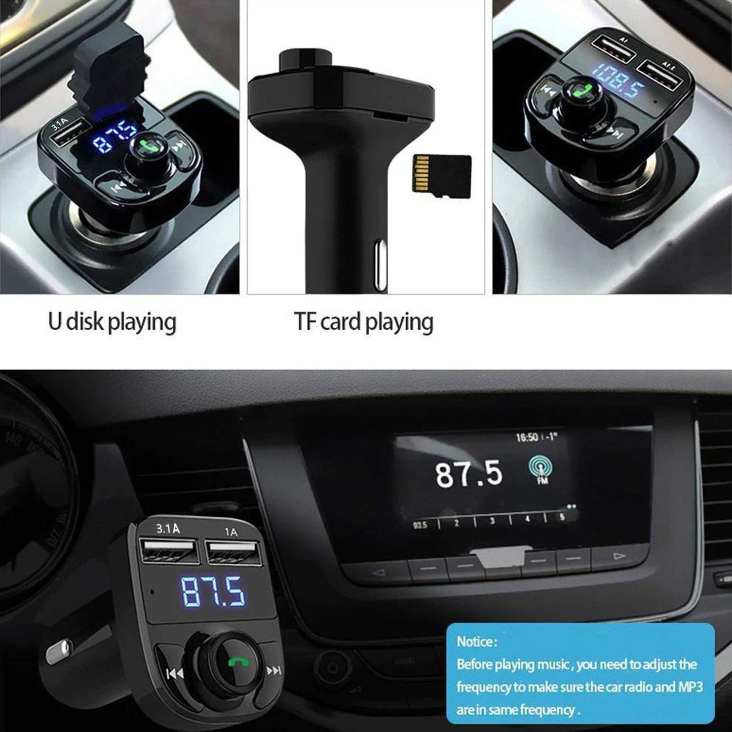 CAR-X8 Bluetooth FM Transmitter Kit for Hands-Free Call Receiver / Music Player / Cll Receiver (X359)