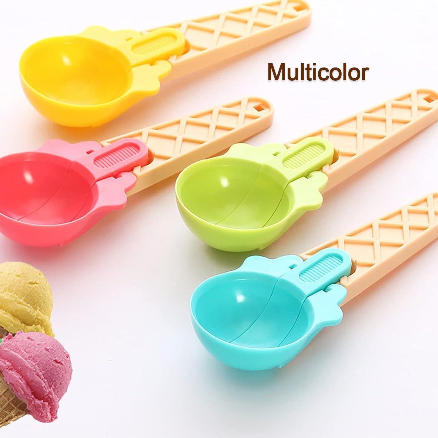 Ice Cream Spoons 2pcs Plastic Cupcake Spoons Aps Fruit Ball Player (2 Pc)