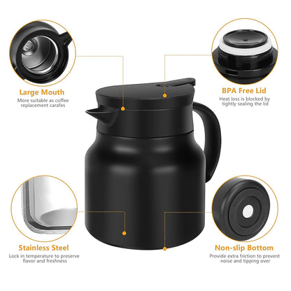 Thermal Coffee Tea Pot & Water Bottles LED Display (Bottle 500 ML & Pot 1000 ML / 2 Pc) (MKK-X109)