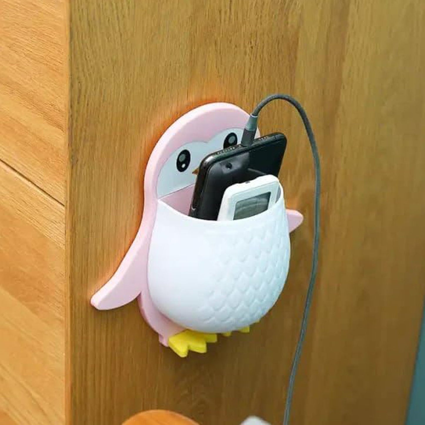 Penguin Storage Box, Adhesive Remote Case, Electric Toothbrushes Holder, (X355)