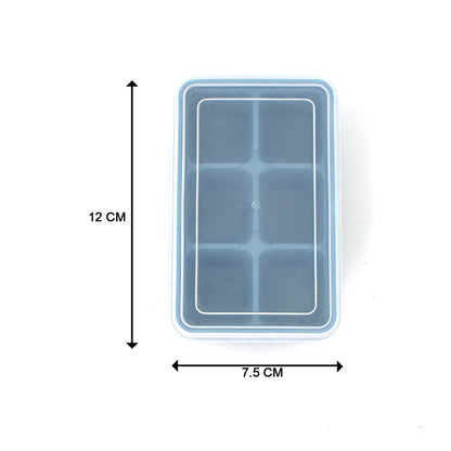 6 Grid Silicone Ice Tray used in all kinds of places like household kitchens for making ice from water and various things and all. (X1002)