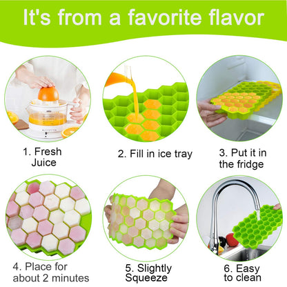 Silicone Ice Cube Trays 32 Cavity Per Ice Tray [Multi color] (X436)
