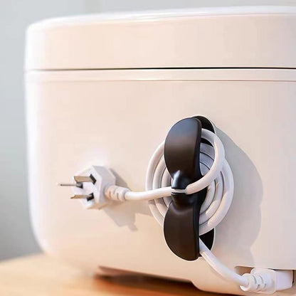 Power Plug Holder Organizer for Appliances Tidy Cord Winder Cable Organizer Self Adhesive Wire Wrap Holder for Coffee Maker Pressure Etc (1 Pc / 8x3 Cm / Small) (X622)