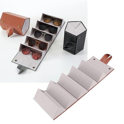 5 Slots Sunglasses Organizer Box, Glass Holder Box, spectacle case of sunglasses, Specs case, Foldable Travel Glasses Case Storage (1 Pc) (X855)
