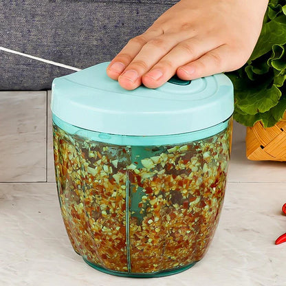 Manual Stainless Steel Compact Extra Sharp Hand Held Vegetable Chopper / Slicer with 5 Blades  (X1052)