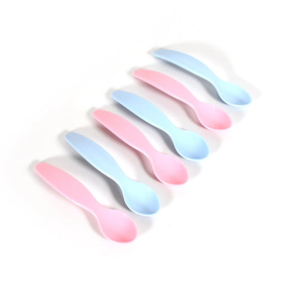 MKK-25-Kids Cute Food Grade Foods Feeding Training Baby Spoon (Set of 6 pcs)