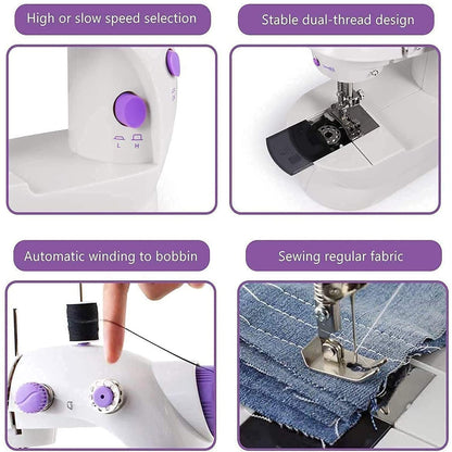 Home Tailoring Sewing Machine With Extension Table Set, Foot Pedal, Adapter Mini Electric Silai Machine, Portable Stitching Machine/Tailoring Machine (X1019))