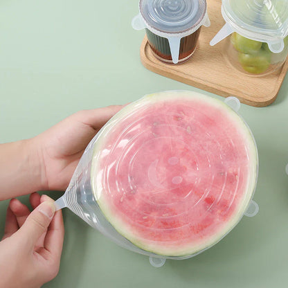 Silicone Food Cover Stretch Lids (6 Pcs Set / 62 Gm) (Random colour) (x403)