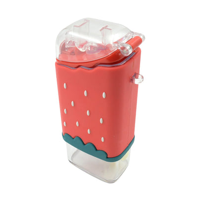 Portable Cute Water Bottle for Kids, Unique Ice Cream Shape water cup, Popsicle Shaped Plastic Kettle with Straw, Adjustable Shoulder Strap, BPA free, Leakproof (300 ML) (X958)