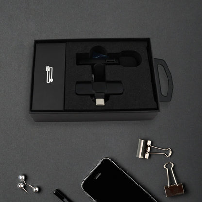 Intelligent Noise Cancelling Live Streaming Clip on Microphone for Type-C & for iPhone with Charging Mini Wireless Lapel Collar Microphone (MKK-X66)