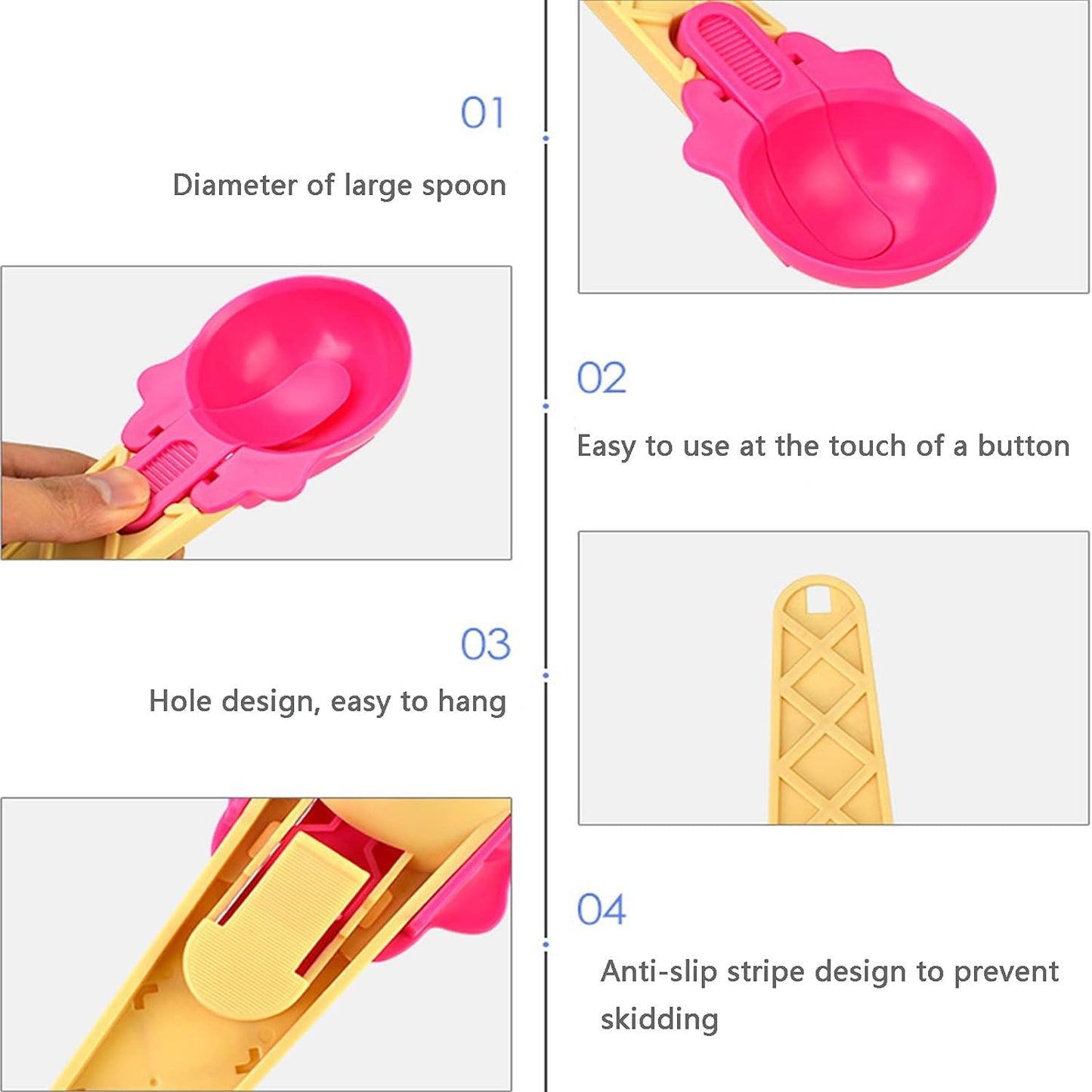 Ice Cream Spoons 2pcs Plastic Cupcake Spoons Aps Fruit Ball Player (2 Pc)