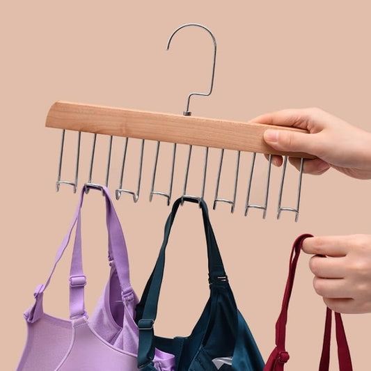 Space Saving 8 Hooks Wooden Hangers (1 Pc) (X760)