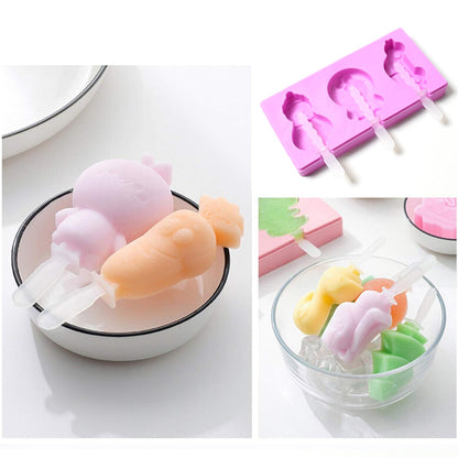Silicone Popsicle Molds, Reusable Ice Cream Molds With Sticks And Lids. (Randome shape's) (X399)