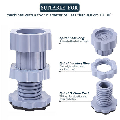 Washing machine support, anti vibration washing machine support adjustable washer anti vibrasion stands, washer & dryer pedestals, Washing Machine Accessory Anti- Skid stand PVC Lifting stand Non-Slip ( 4 Pc Set ) (X719)