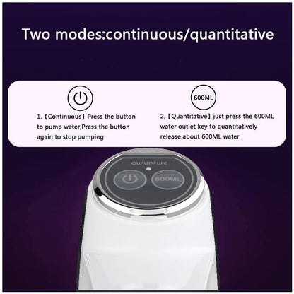 Water Dispenser, Portable Water Bottle Pump USB Charging Electric Automatic Drinking Pump, Portable Drinking Dispenser Pump for Home Kitchen Living Room Office Camping (X198)