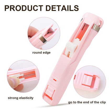 Portable Paper Clamp With 8 Pcs Clip Dispenser Handheld Paper Fast Clam (1 Set) (X510)