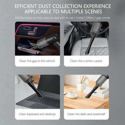 3 in 1 Car Mini Vacuum Cleaner with Blower Wireless Portable Rechargeable Handheld High Power Suction Vacuum Cleaning Machine for Home Car Computer Keyboard Cordless Air Blowing Dusting  (MKK+X92)