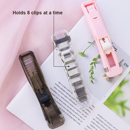 Portable Paper Clamp With 8 Pcs Clip Dispenser Handheld Paper Fast Clam (1 Set) (X510)