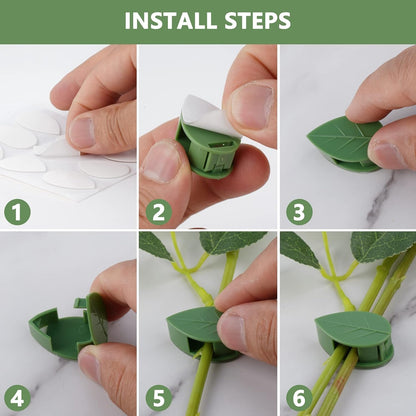 Plant Climbing Wall Fixture Clip Self-Adhesive Hook Vines Traction Invisible Stand Green Plant Clip Garden Wall Clip Plant Support Binding Clip Plants for Indoor Outdoor Decoration (10 Pcs Set) (X834)