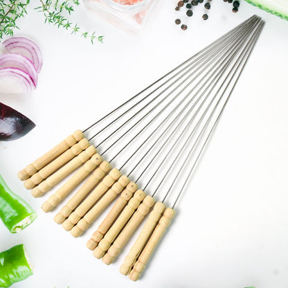 BBQ Tandoor Skewers Grill Sticks for Barbecue (Pack of 12) (X405)