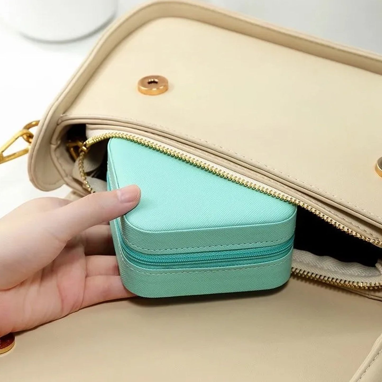 Mini PU Leather jewellery Box for Travel & Storage (X863)